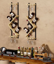 Yorbay Wand - Weinregal für 4 Flaschen und 4 Gläser - YB124-D063x2 - 8 - yorbiy.com