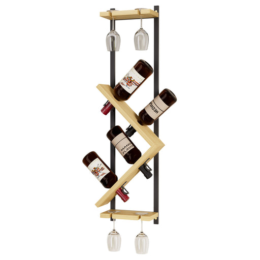Yorbay Wand - Weinregal für 4 Flaschen und 4 Gläser - YB124-D063 - 1 - yorbiy.com