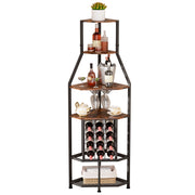 Yorbay Eck - Weinregal 5 Ebenen mit Flaschenhalter & Glasaufhängung - YS026-T108 - 7 - yorbiy.com