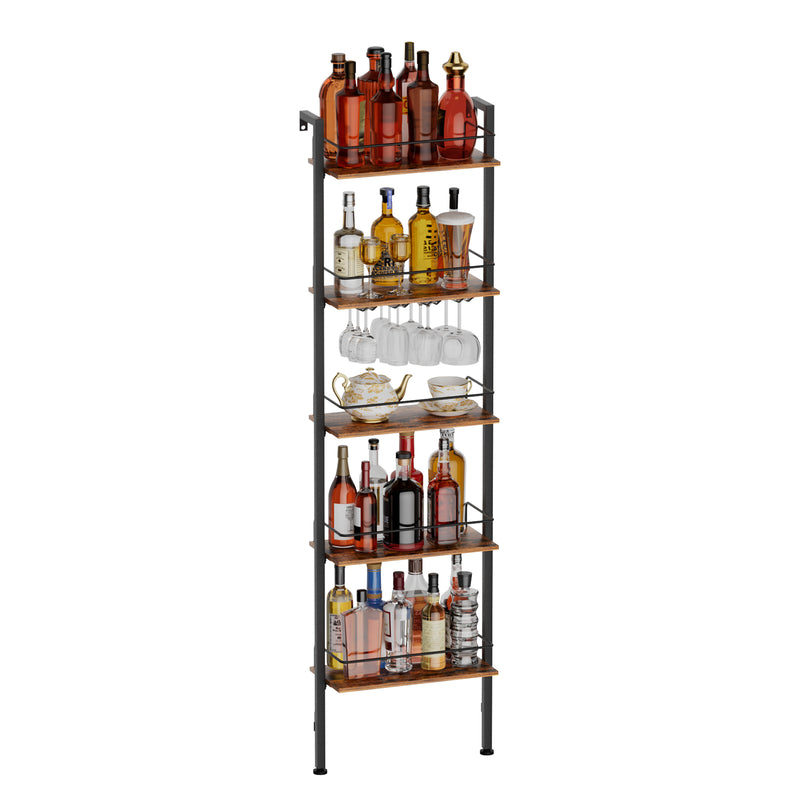 Yorbay 5-stufiges Wand- & Stand-Weinregal mit LED - YS033-T115 - 1 - yorbiy.com