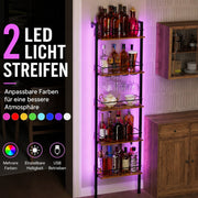 Yorbay 5-stufiges Wand- & Stand-Weinregal mit LED - YS033-T115 - 4 - yorbiy.com