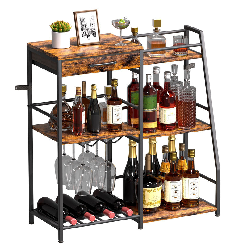 Yorbay Weinregal mit Schublade & Glashalter - YS037-T124 - 11 - yorbiy.com