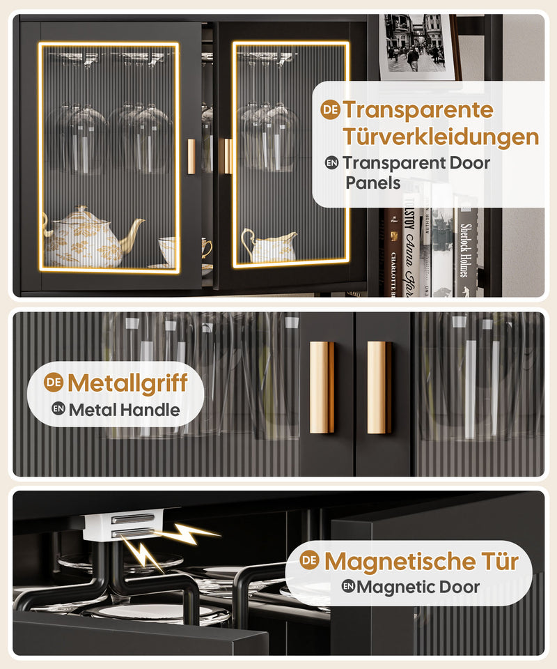 Yorbay Freistehendes Weinregal für 20 Flaschen und 12 Weingläser - YB073 - Z101 - 5 - yorbiy.com