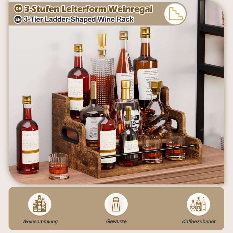 Yorbay Tisch - Weinregal 3 - stufig für 12 Flaschen - YB109 - D059 - 4 - yorbiy.com