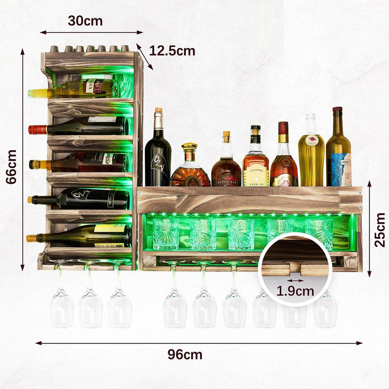 Yorbay LED - beleuchtetes Weinregal aus Holz mit Glashalter - YB021 - D021 - 8 - yorbiy.com