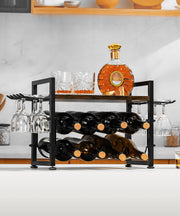 Yorbay Freistehendes Weinregal mit Gläserhalter 10 - yorbiy.com
