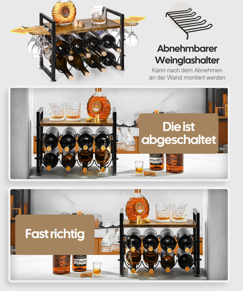 Yorbay Freistehendes Weinregal mit Gläserhalter 4 - yorbiy.com
