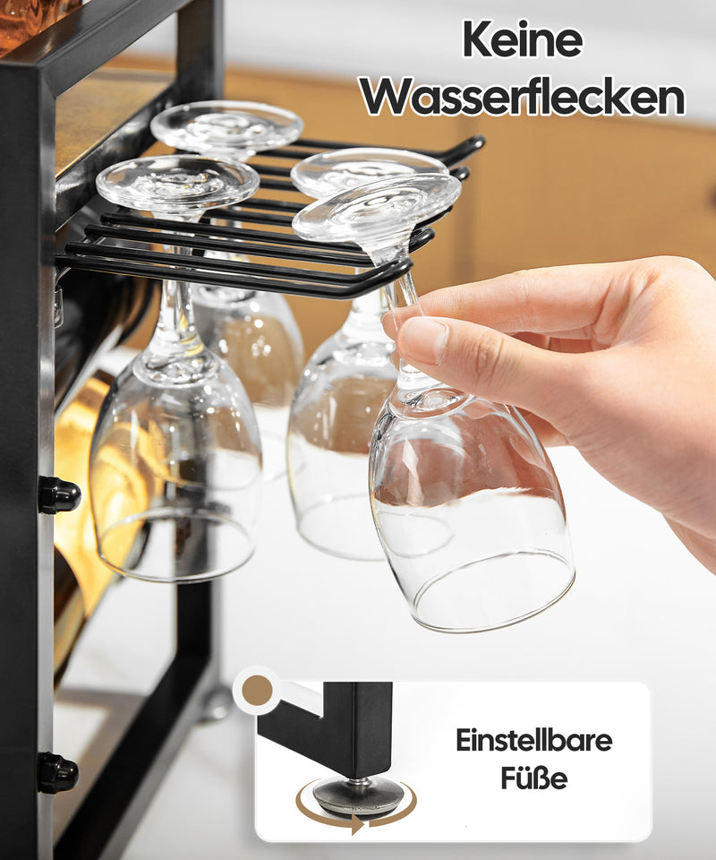 Yorbay Freistehendes Weinregal mit Gläserhalter 6 - yorbiy.com