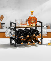 Yorbay Freistehendes Weinregal mit Gläserhalter 9 - yorbiy.com