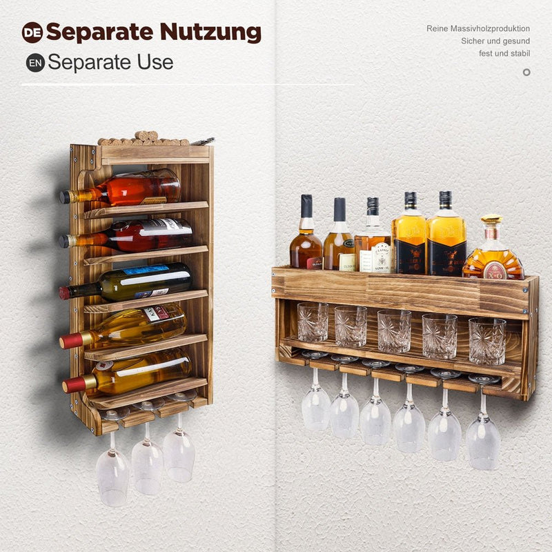 Yorbay LED - beleuchtetes Weinregal aus Holz mit Glashalter - YB021 - D021 - 3 - yorbiy.com