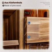 Yorbay Wandmontiertes Weinregal aus Holz mit Glashalter - D03 - 5 - yorbiy.com