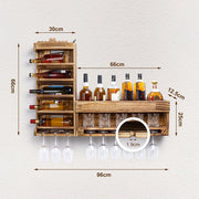Yorbay Wandmontiertes Weinregal aus Holz mit Glashalter - D03 - 7 - yorbiy.com