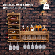 Yorbay Wandmontiertes Weinregal aus Holz mit Glashalter - D03 - 2 - yorbiy.com