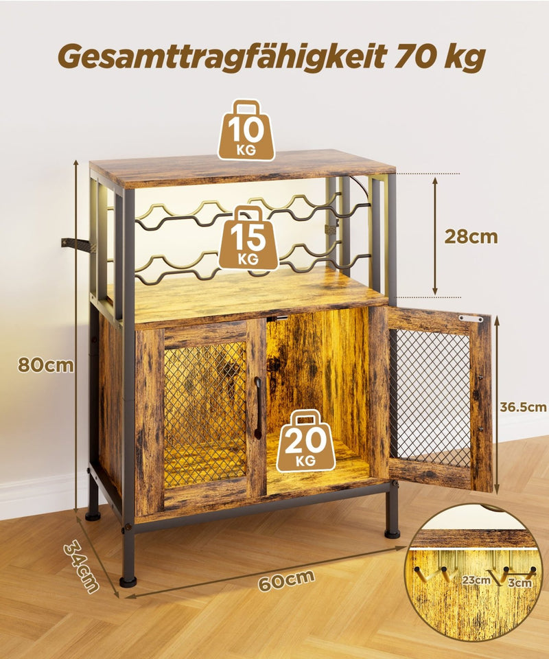 Yorbay Weinschrank mit Flaschenregal, Glashalter und RGB - LED - Beleuchtung - YS023-T102 - 3 - yorbiy.com