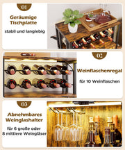 Yorbay Weinschrank mit Flaschenregal, Glashalter und RGB - LED - Beleuchtung - YS023-T102 - 4 - yorbiy.com