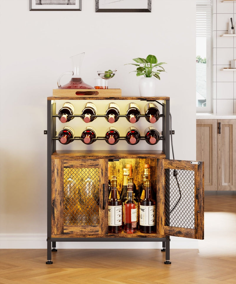 Yorbay Weinschrank mit Flaschenregal, Glashalter und RGB - LED - Beleuchtung - YS023-T102 - 8 - yorbiy.com