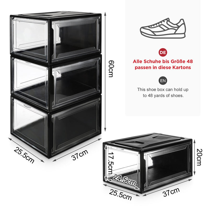 Yorbay Super transparent Schuhbox Schwarz - 2xB57 - 16 - yorbiy.com