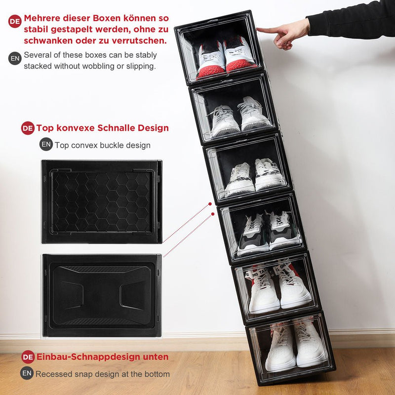 Yorbay Super transparent Schuhbox Schwarz - 2xB57 - 18 - yorbiy.com
