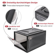 Yorbay Schuhbox, schwarz L, 3er / 12er Set - B39x4 - 4 - yorbiy.com