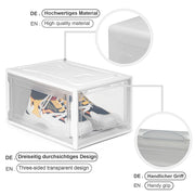 Yorbay 12er Set Schuhbox aus Kunststoff für Schuhe bis Größe 48, weiß S / L - B37x4 - 6 - yorbiy.com