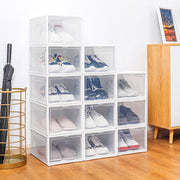 Yorbay 12er Set Schuhbox aus Kunststoff für Schuhe bis Größe 48, weiß S / L - B37x4 - 3 - yorbiy.com