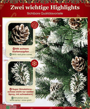 Yorbay künstlicher Weihnachtsbaum mit Schnee und Kiefernzapfen, 120 cm - 240 cm - K185 - 9 - yorbiy.com